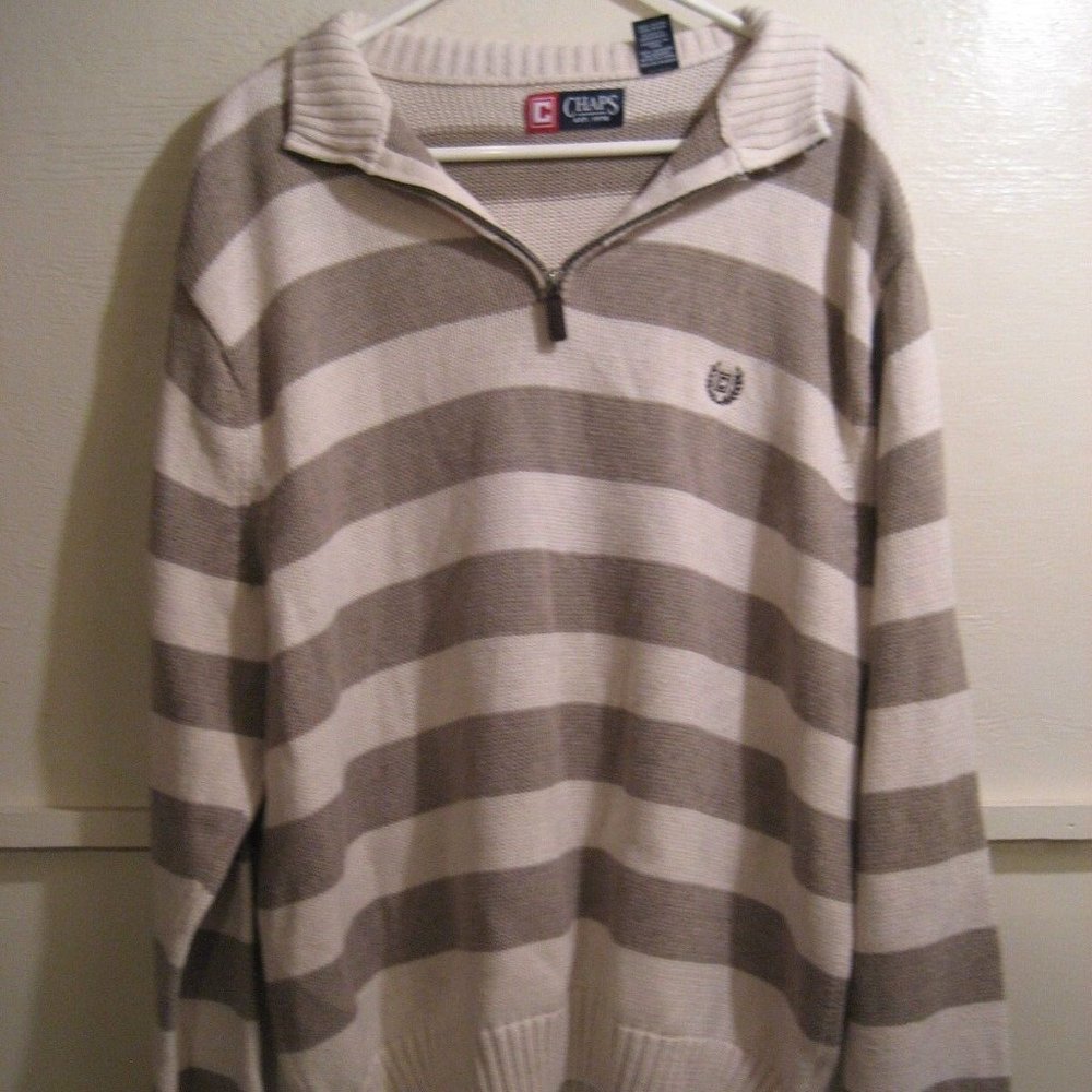 CHAPS BY RALPH LAUREN,MENS 1/4 ZIP KNIT SWEATER XXL